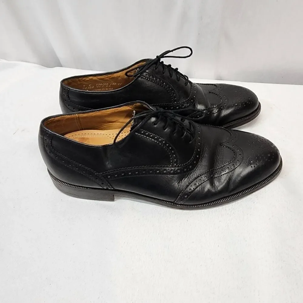 Florsheim Imperial Oxford Black Leather Wingtip Brogue Lace Up Shoes Size 9 C